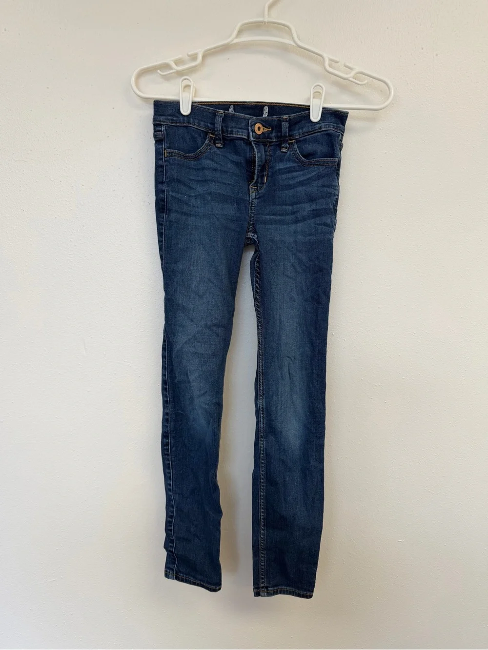 abercrombie kids dark blue skinny jeans